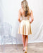 Stylish Soft Satin Spaghetti Straps Short Homecoming Dresses With Pockets, HDS0086
