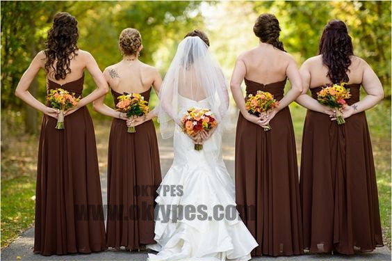 Sweetheart Chiffon Long Floor Length Bridesmaid Dresses, Backless Bridesmaid Dresses, TYP0362