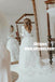 Round Neck V-back Long Sleeve Jersey Tulle Wedding Dress, Bridal Gown, TYP0936