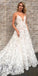 Sexy V-neck Spaghetti Straps Long Cheap Lace Wedding Dresses with Pockets, TYP1019
