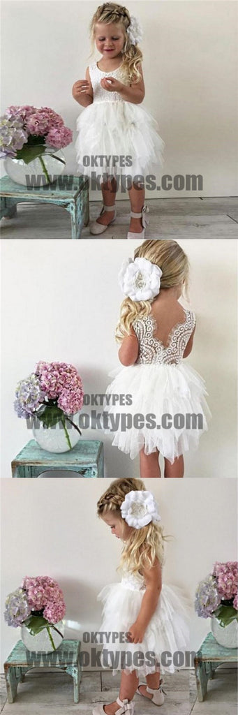 Tulle Lace Sleeveless Flower Girl Dresses, Lovely Tutu Dresses, Flower Girl Dresses, TYP0693