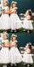 A-Line Round Neck White Satin Flower Girl Dress with Lace, TYP0906