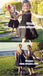 Round Neck Illusion Black Lace Cute V-back Flower Girl Dresses, TYP0849