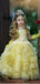 Yellow Cute Tulle Flower Girl Dresses, Beaded Round Neckline Popular Little Girl Dresses, TYP0989