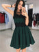 Elegant Round Neck Green Short Cheap Homecoming Dresses with Appliques, TYP1087