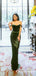 Unique Off the Shoulder Sheath Green Long Prom Dresses with Tassel, TYP1684
