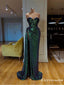New Arrival Sparkly Sexy A-line Sweetheart Sleeveless High Slit Long Cheap Sequin Prom Dresses, TYP2057