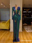 New Arrival Sparkly Sexy Deep V-neck Long Sleeves High Slit Long Cheap Sequin Prom Dresses, TYP2051