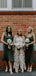 Mermaid Strapless Green Tea Length Cheap Bridesmaid Dresses, BDS0096