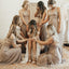 A Line V-Neck Floor Length Grey Convertible Long Bridesmaid Dresses, TYP1973