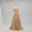 Sexy Gold Halter V-neck Backless Long Cheap Bridesmaid Dresses Online, TYP1074