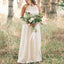 Simple Round Neck Long Cheap Chiffon Beach Wedding Dresses Online, TYP1059