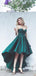 High Low  A-line Sweetheart Satin Hunter Long Prom Dresses Online, TYP1359