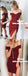 Sheath Off-the-Shoulder Red Satin Homecoming Party Dress with Split, TYP0903