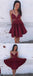 Dark Red Unique Simple Cheap Short Homecoming Dresses Online, TYP0802