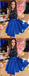 A-Line Sequined Royal Blue Satin Homecoming Dresses Online, TYP1185