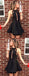 Halter A-Line Sleeveless Short Black Simple Homecoming Dresses Online, TYP1102