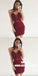 Tight Sweetheart Short Burgundy Cheap Homecoming Cocktail Dresses, TYP1005