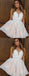 Pretty V-neck Short Cheap Homecoming Dresses With Applique&Beaded, TYP1145