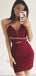 Tight Sweetheart Short Burgundy Cheap Homecoming Cocktail Dresses, TYP1005