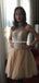 Tight Halter Sleeveless Short Cheap Beaded Tulle Homecoming Dresses Online, TYP1148