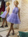 Charming Halter Lilac Tulle A-line Cheap Short Homecoming Dresses, HDS0020