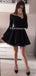 Tight Black Long Sleeve Short Cheap Homecoming Dresses Online, TYP1149
