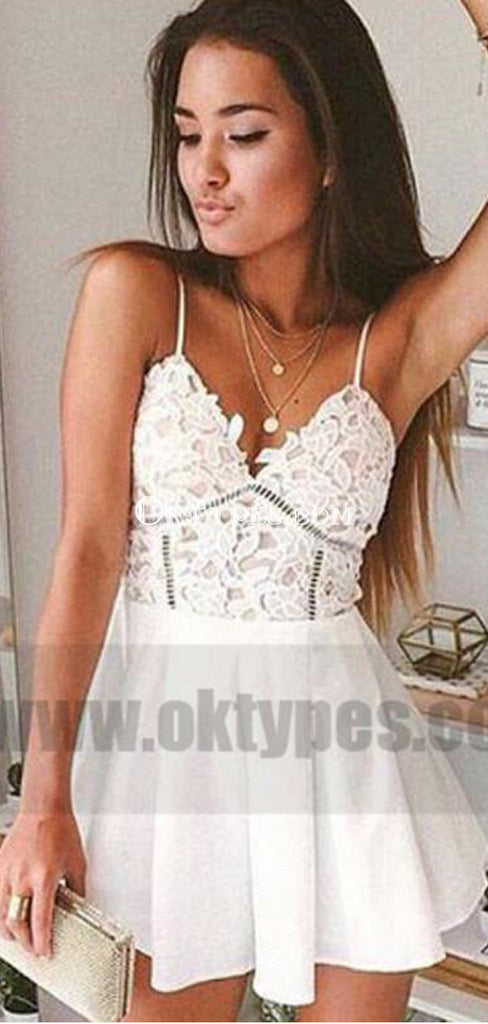 Sexy Short Prom Dress,White Homecoming Party Dress Girls, Graduation Gowns, TYP0761