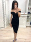 Charming Off-The-Shoulder Black Mermaid Cheap Short Homecoming Dresses, HDS0014