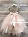 Sequin Top Champagne gold Flower Girl Dress, Champagne Tutu Flower Girl Dresses, TYP0846