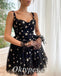 Star Tulle Spaghetti Straps Sleeveless Short Prom Dresses/Homecoming Dresses,PDS0493
