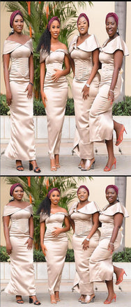 Charming Off Shoulder Back Slit Floor Length Bridesmaid Dresses, BDS0198