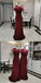 Unique Rust Satin Bridesmaid Dresses Mermaid Long Wedding Guest Dress, BDS0195