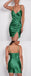 Sexy Dark Green Satin V-Neck Side Slit Short Homecoming Dresses, HDS0076