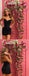 Charming Black Sequin V-Neck Strapless Mini Homecoming Dresses, HDS0084