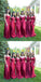 Mismatched Beautiful Red Satin A-Line Floor Length Bridesmaid Dresses, BDS0195