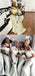 Unique White Satin Bridesmaid Dresses Mermaid Long Wedding Guest Dress, BDS0194
