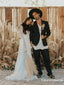 Popular Charming V-neck Long Sleeves A-line Long Cheap Ivory Lace Beach Wedding Dresses, TYP2063