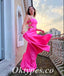 Sexy Satin Spaghetti Straps Sleeveless A-Line Long Prom Dresses, PDS0933