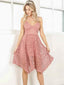 Cheap V Neck Short Cute Lace Homecoming Dresses, CM501