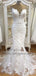 Spaghetti Strap Lace Mermaid Tulle Applique Ivory Wedding Dresses, TYP1481