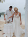 2019 Newest V-neck Lace Long Mermaid Beach Wedding Dresses, TYP1564