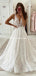 Newest V-neck Pretty Lace Backless A-line Long Cheap Wedding Dresses, WDS0045