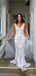 Mermaid V-neck Lace Long Cheap Wedding Dresses, WDS0054
