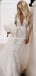 Long Sleeves V-neck Lace Mermaid Long Cheap Wedding Dresses, WDS0070
