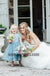 Blue Lace Top Tulle Flower Girl Dresses, Popular Cheap Junior Bridesmaid Dresses, TYP0621