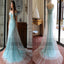 Off-shoulder Light Blue Evening Prom Dresses, Trendy Long Mermaid Lace Zipper Dresses, TYP0725