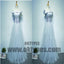Light Blue A-line Top Satin Appliques Tulle Prom Dresses, Off Shoulder Lace Up Tulle Prom Dresses, TYP0501