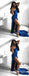 Sexy One Shoulder High Side Slit Royal Blue Long Prom Dresses, TYP1615