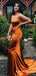 Modern Orange Long Spaghetti Straps Mermaid Evening Gowns Prom Dresses, TYP1903